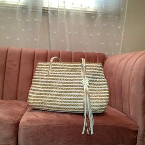 Eric Javits squishy straw bag with the prettiest lining